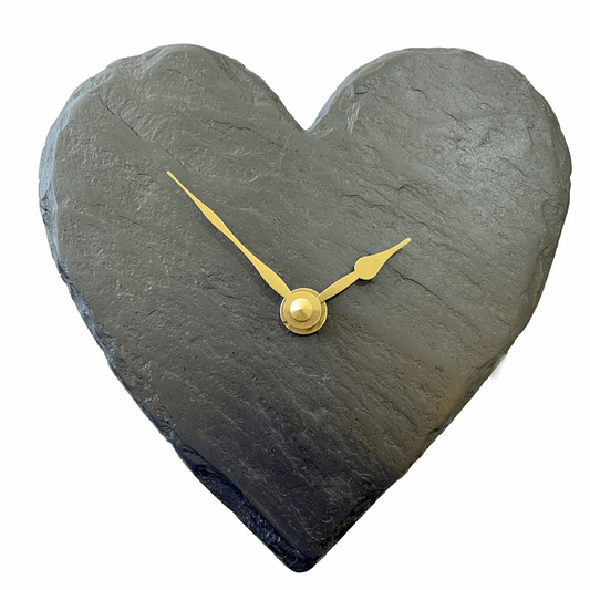 Small Slate Heart Clock - Arbory Rose