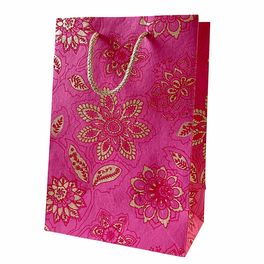 Large Pink Floral Gift Bag