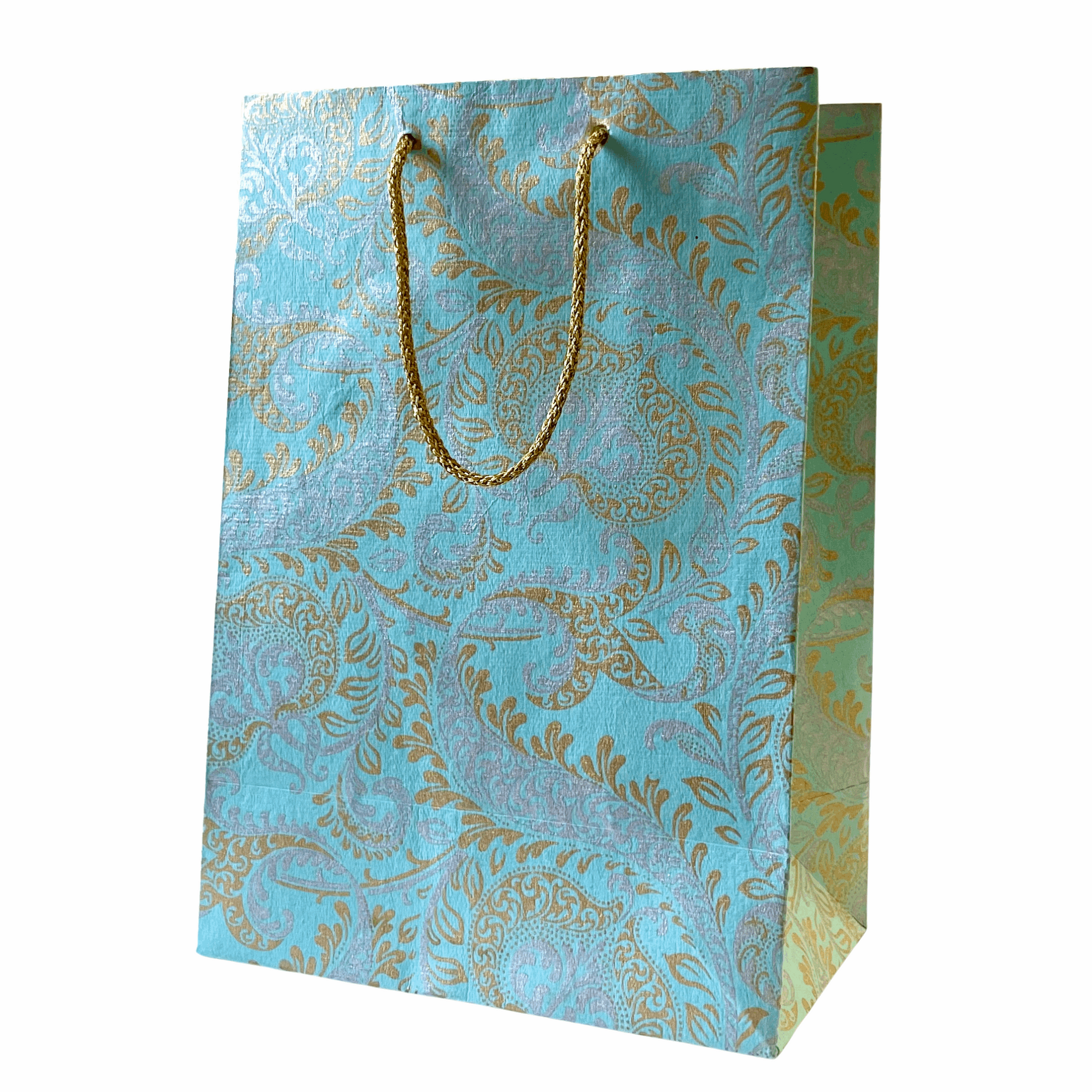 Large Teal Paisley Gift Bag