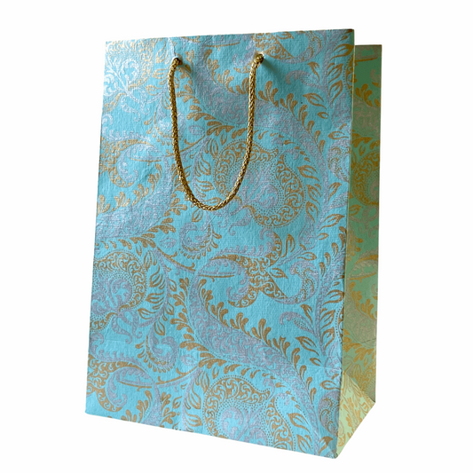 Large Teal Paisley Gift Bag