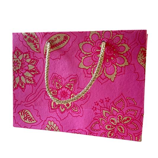 Small Pink Floral Gift Bag - Arbory Rose