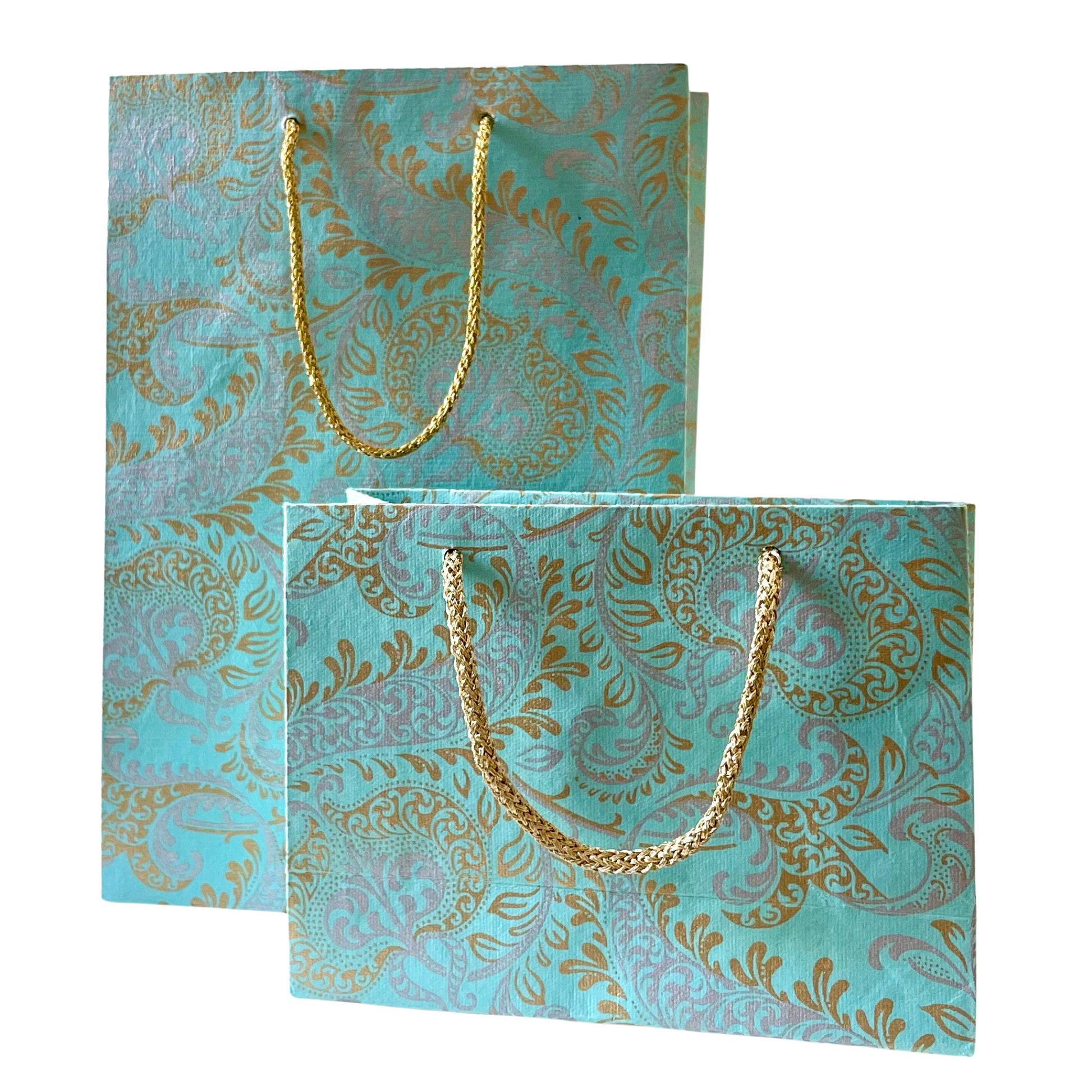 Small Teal Paisley Gift Bag - Arbory Rose