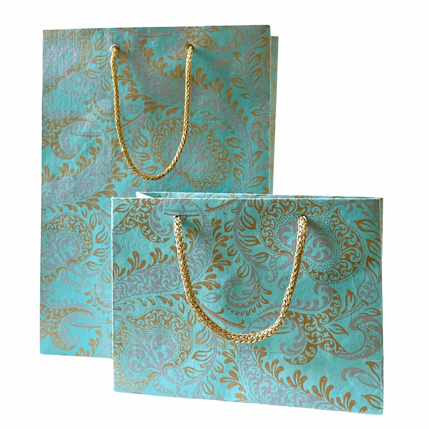 Large Teal Paisley Gift Bag
