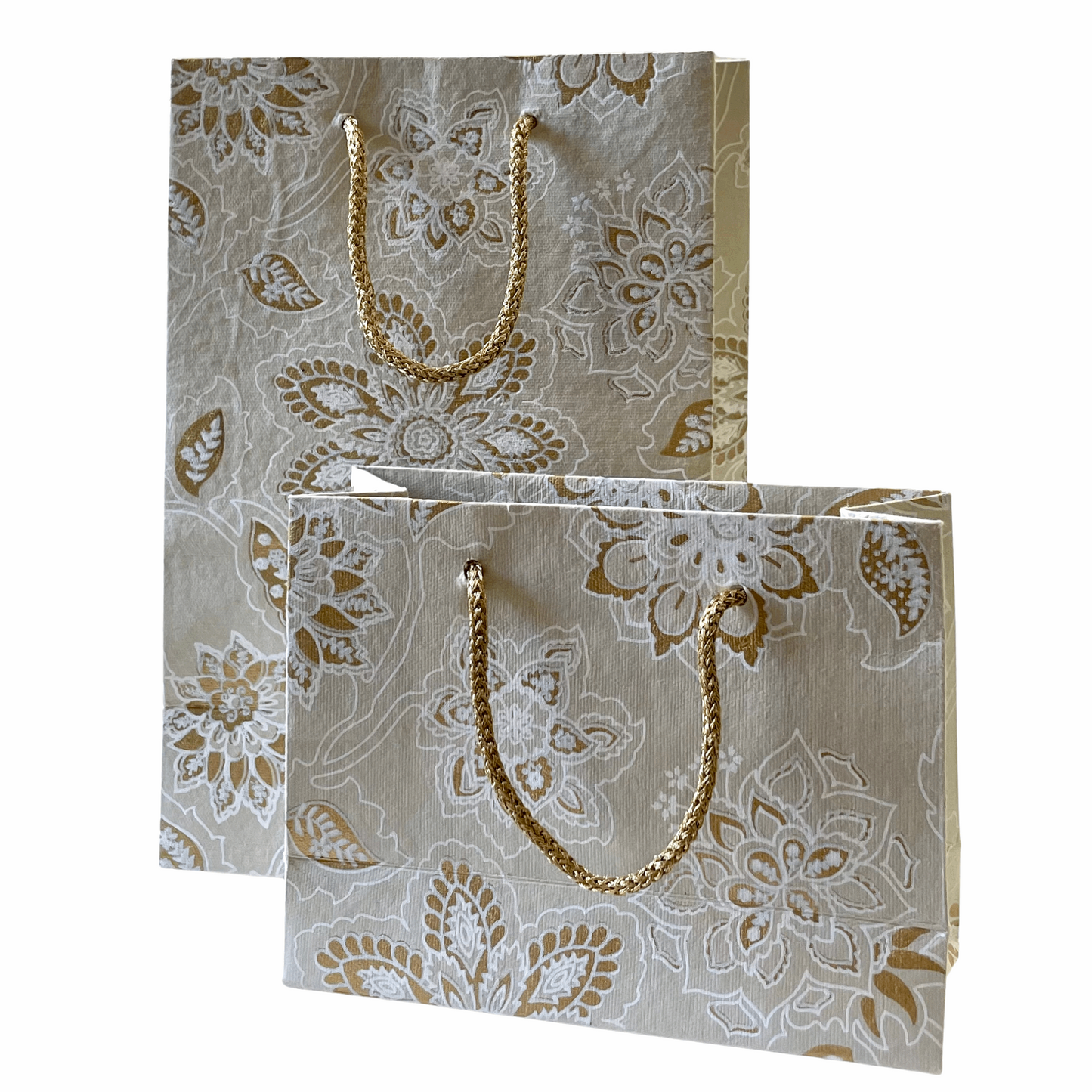 Large Cream Floral Gift Bag