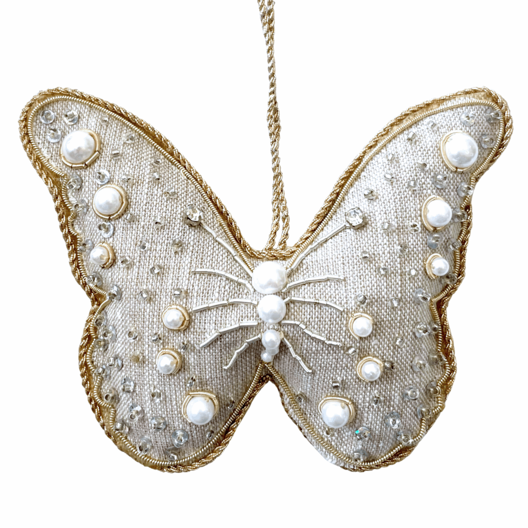 Handmade Irish Linen Butterfly Ornament - Arbory Rose