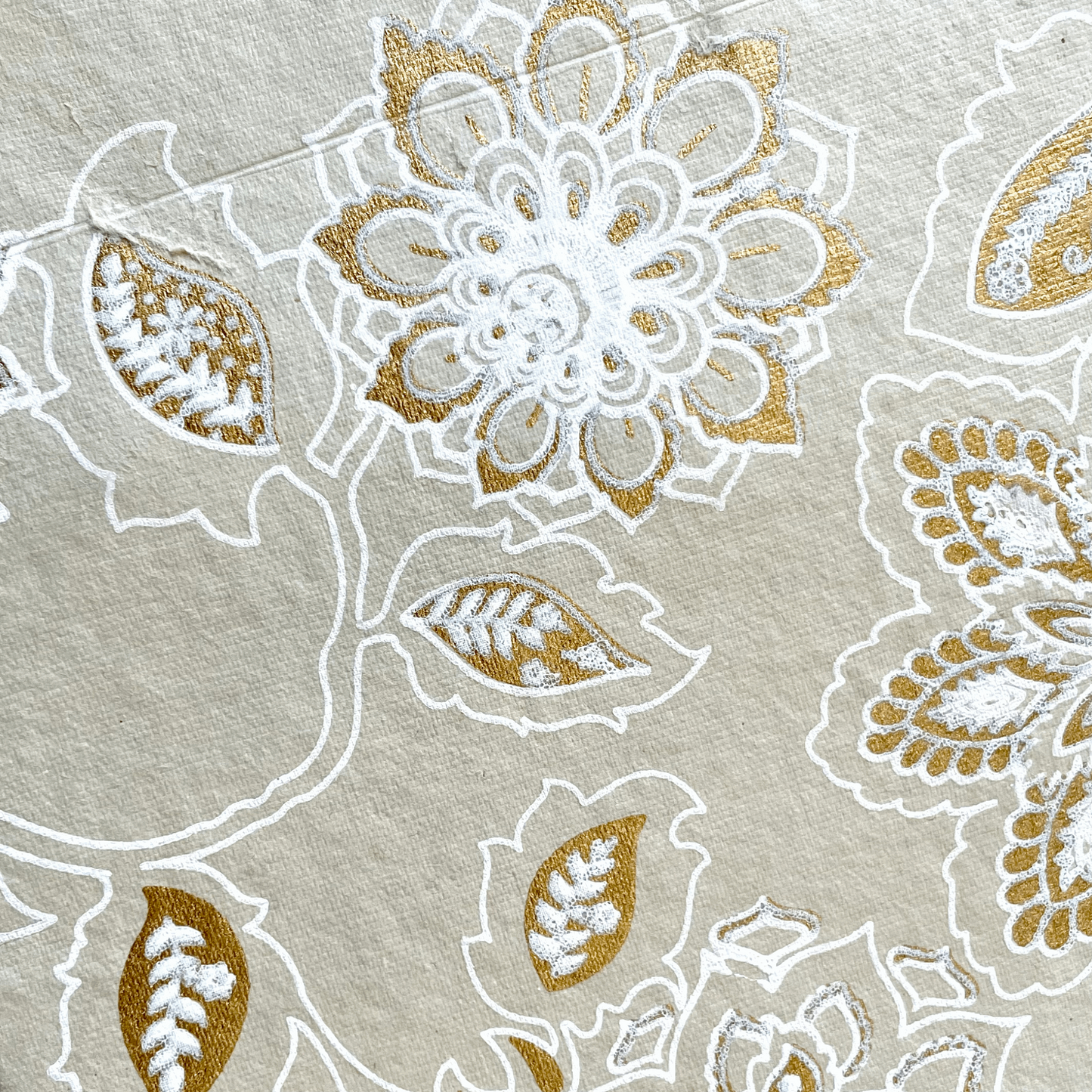 Large Cream Floral Gift Bag
