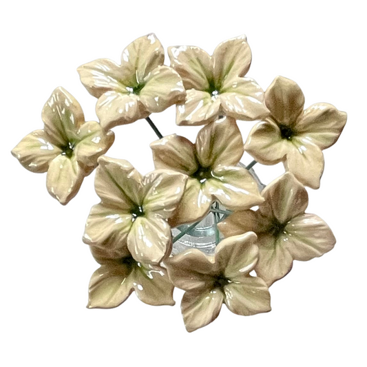 Handmade Ceramic Mini Hydrangea Flower - Green - Arbory Rose