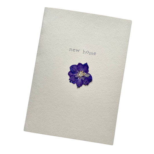 Pressed Flower Greetings Card - New Home - Arbory Rose