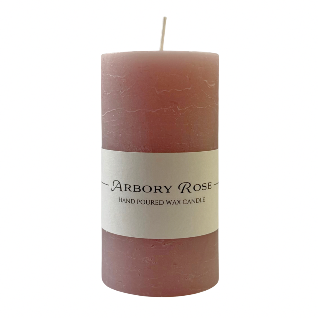 Rustic Pink Pillar Candle