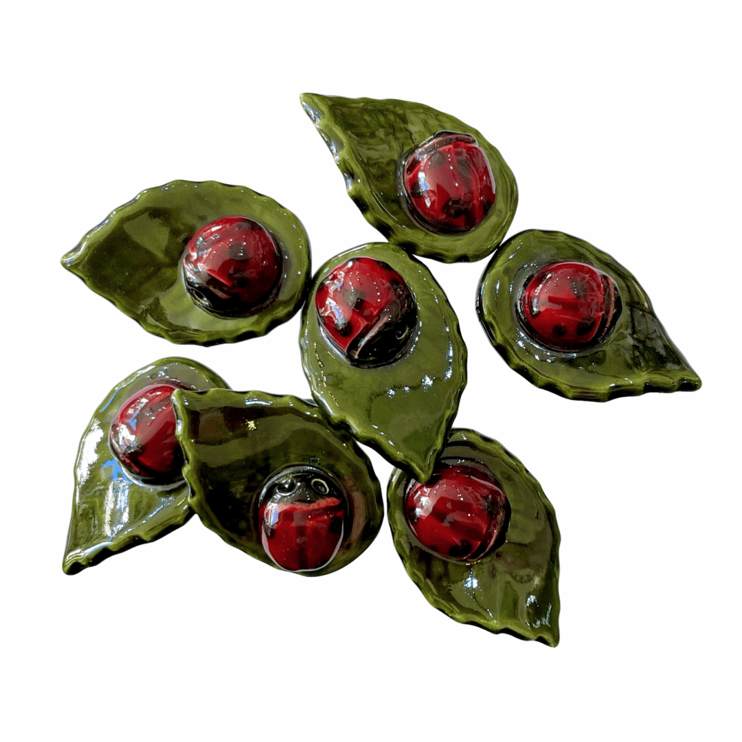 Handmade Ceramic Leaf with Ladybird