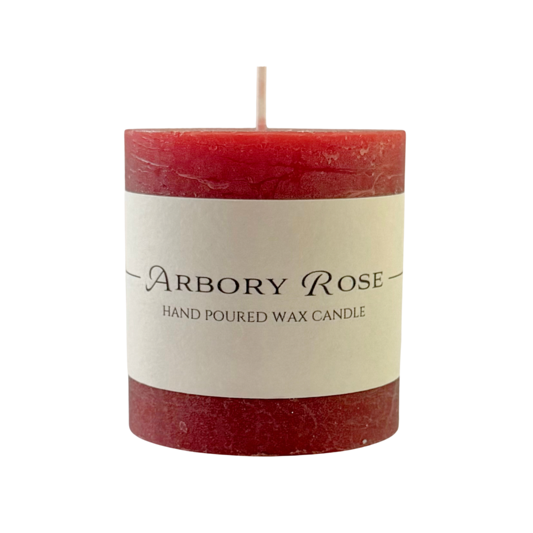 Rustic Red Pillar Candle