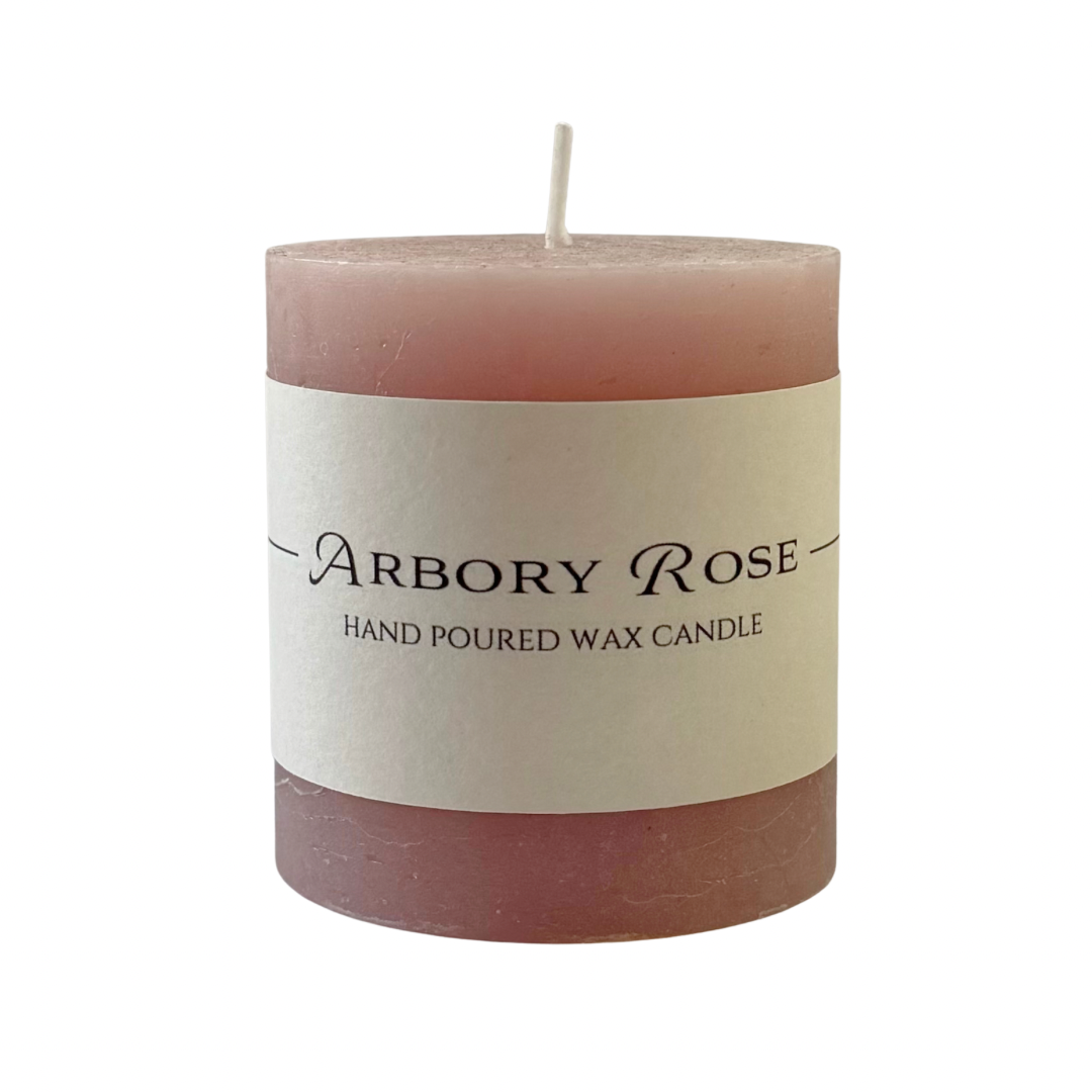 Rustic Pink Pillar Candle