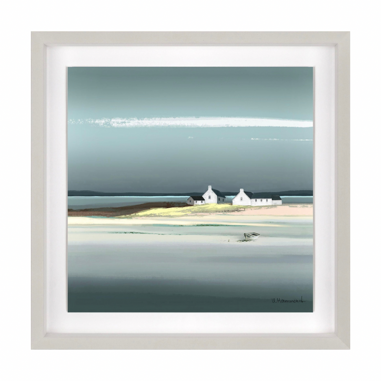 Seaview with White Cottages