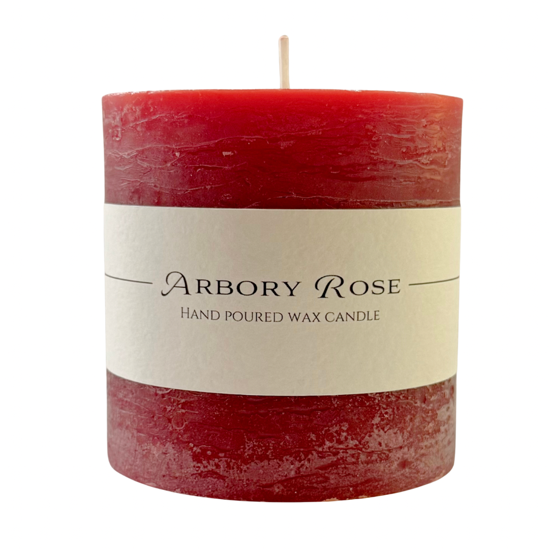 Rustic Red Pillar Candle