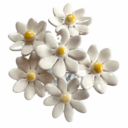 Handmade Ceramic Daisy Flower - White