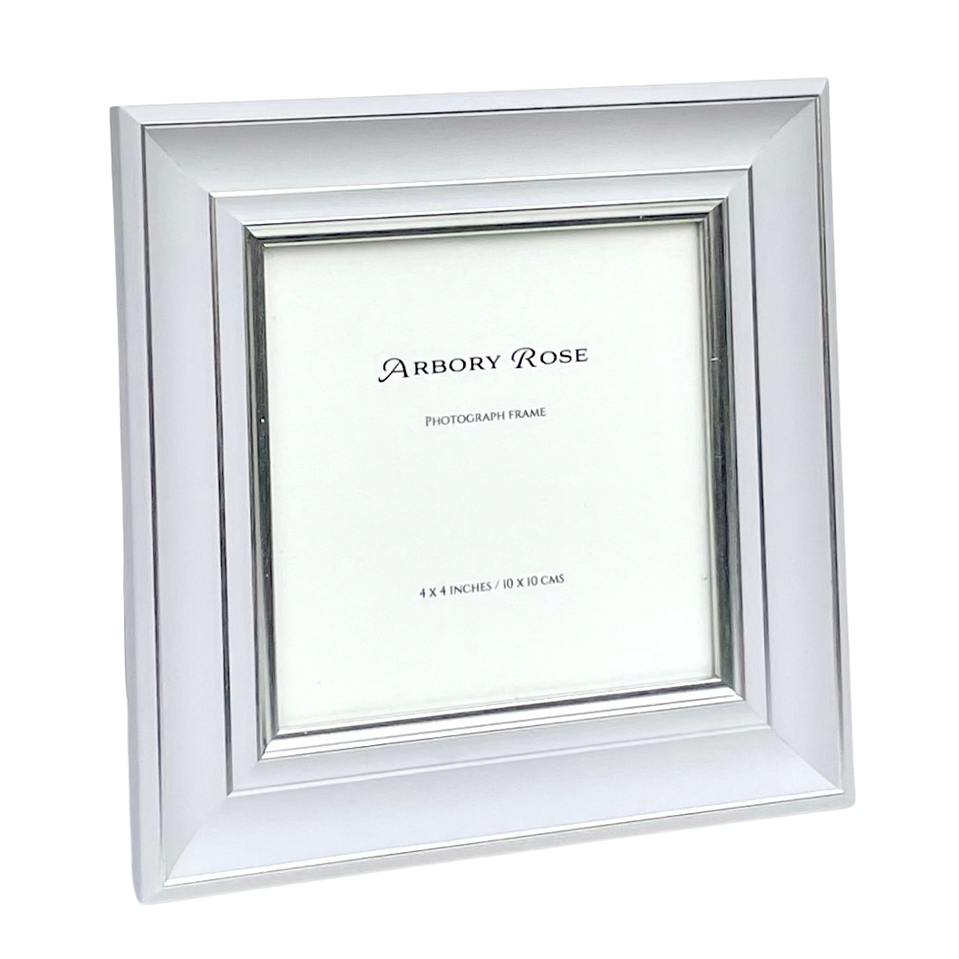 White Photo Frame Trimmed in Silver - Arbory Rose