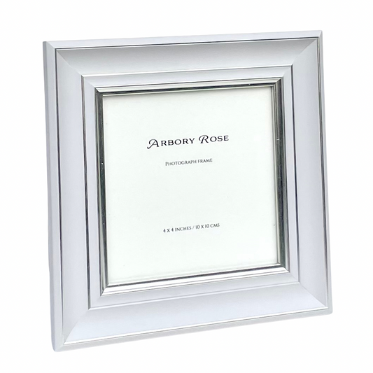 White Photo Frame Trimmed in Silver - Arbory Rose