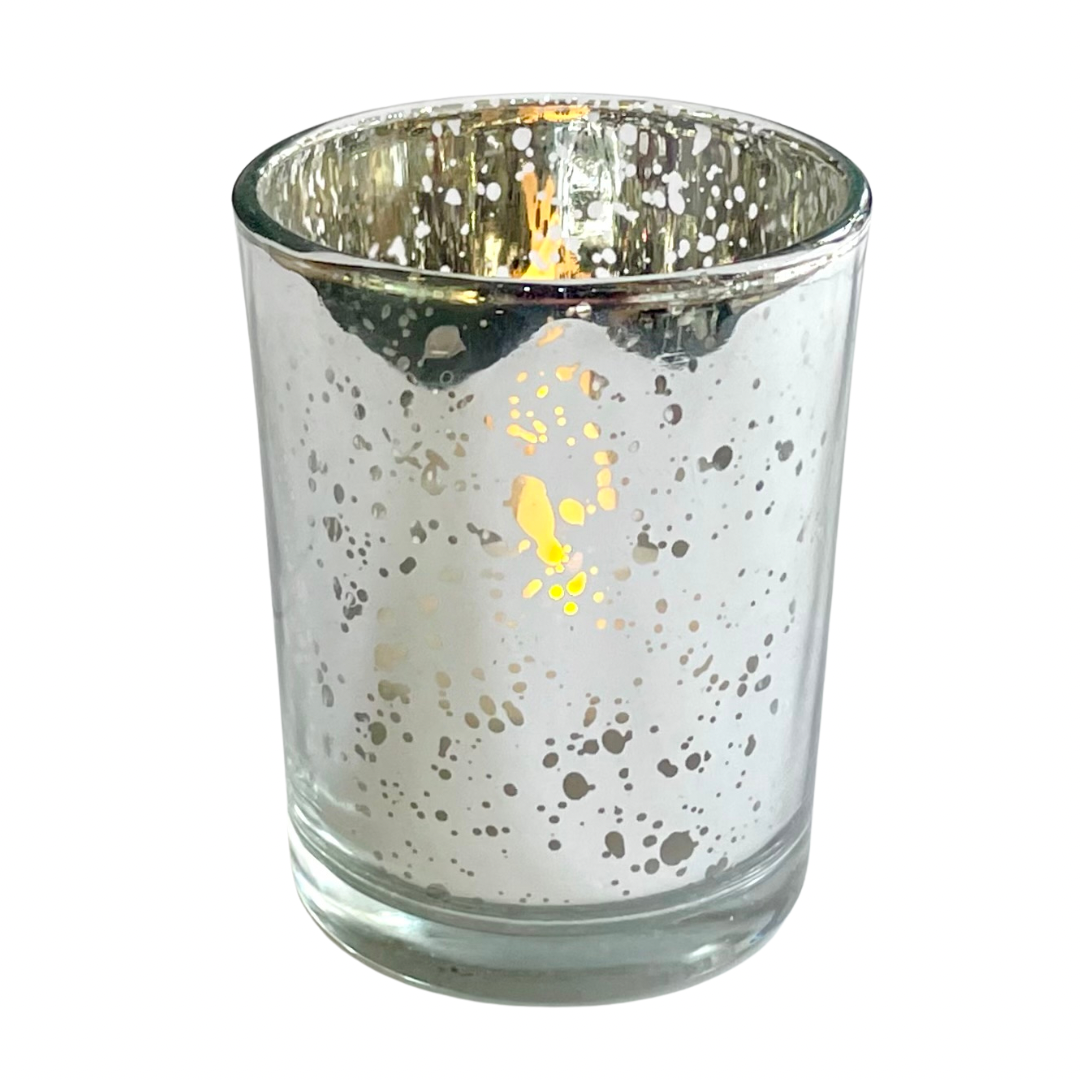 Small Mercury Silver Tea Light Holder