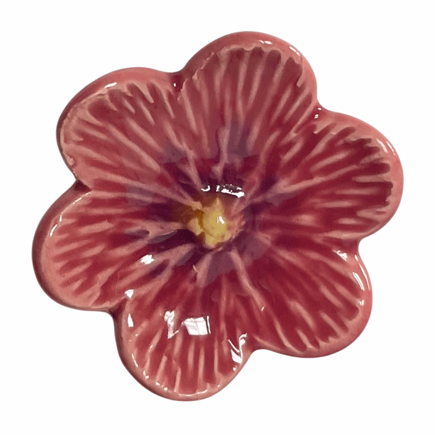 Handmade Ceramic African Violet Flower - Pink