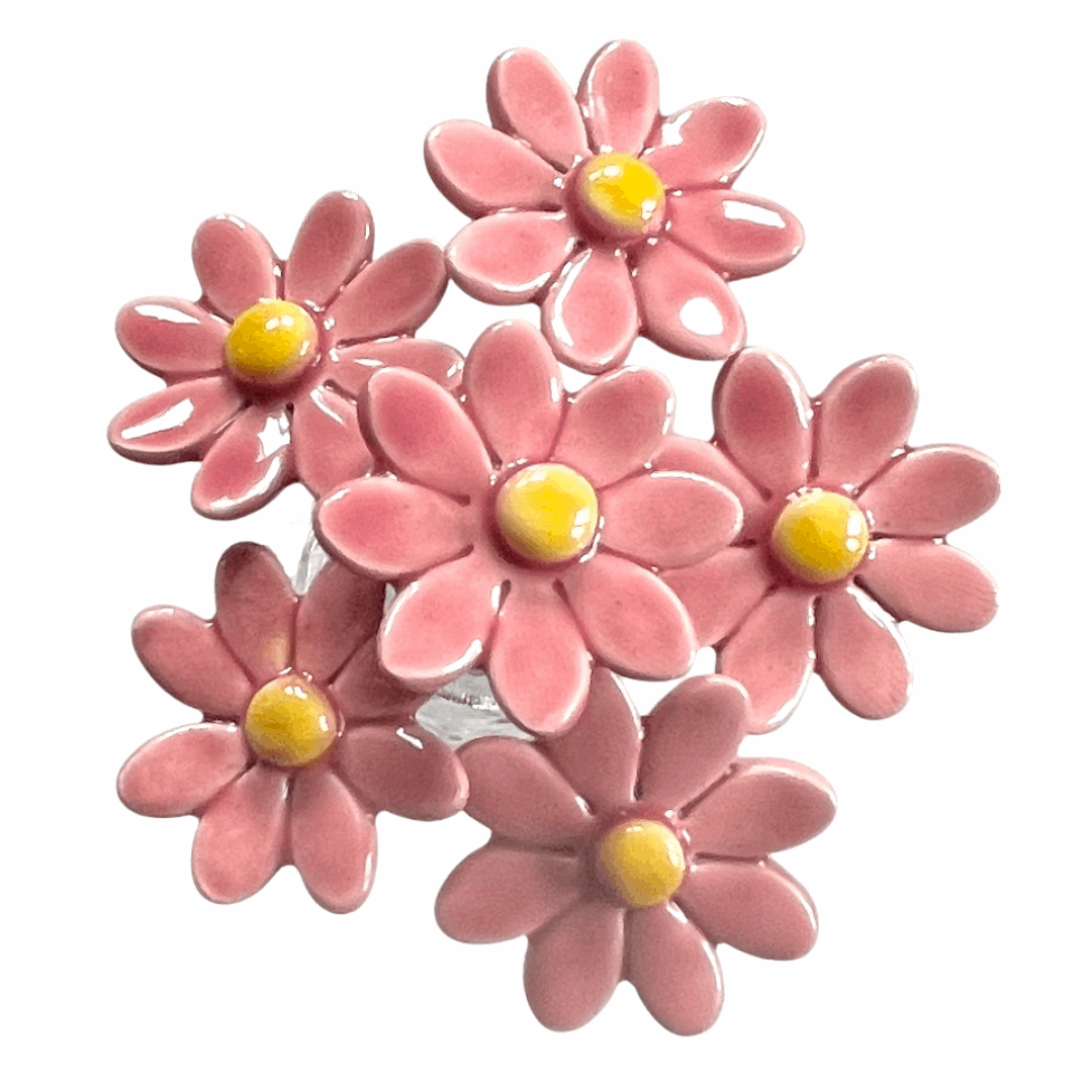 Handmade Ceramic Daisy Flower - Pink