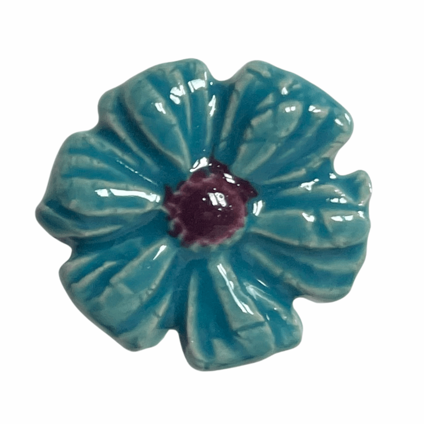 Handmade Ceramic Mini Cornflower - Teal Blue