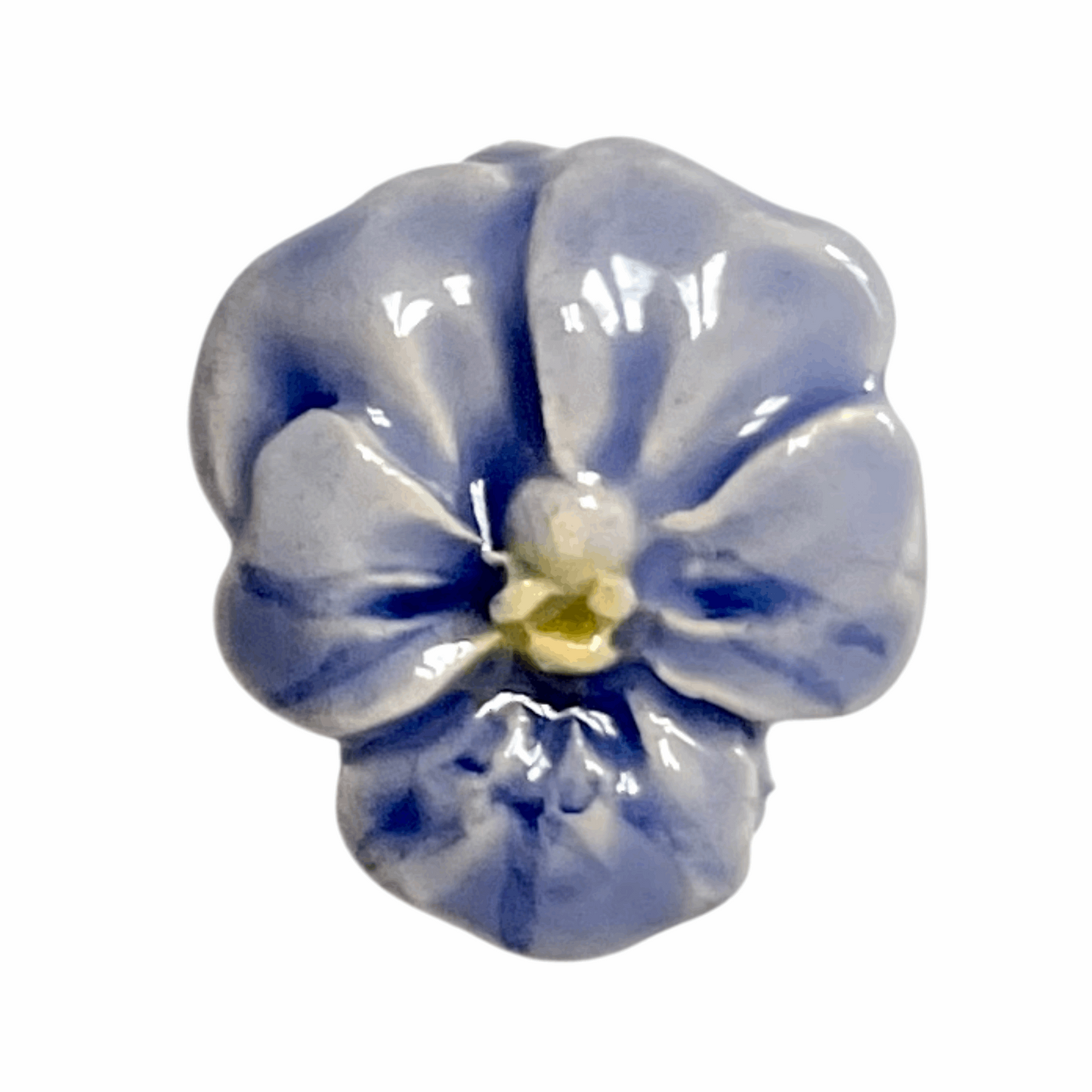 Handmade Ceramic Pansy Flower - Light Blue