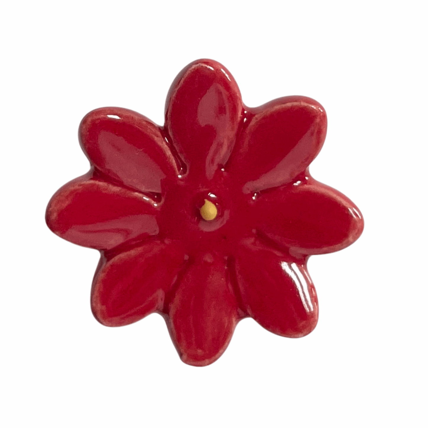Handmade Ceramic Daisy Flower - Red