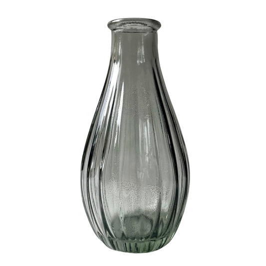 Smoked Glass Bottle Bud Vase - Stripe