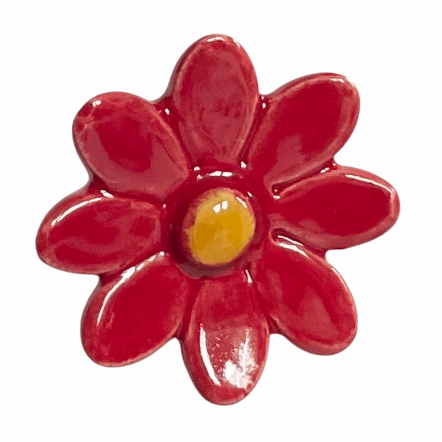 Handmade Ceramic Daisy Flower - Red