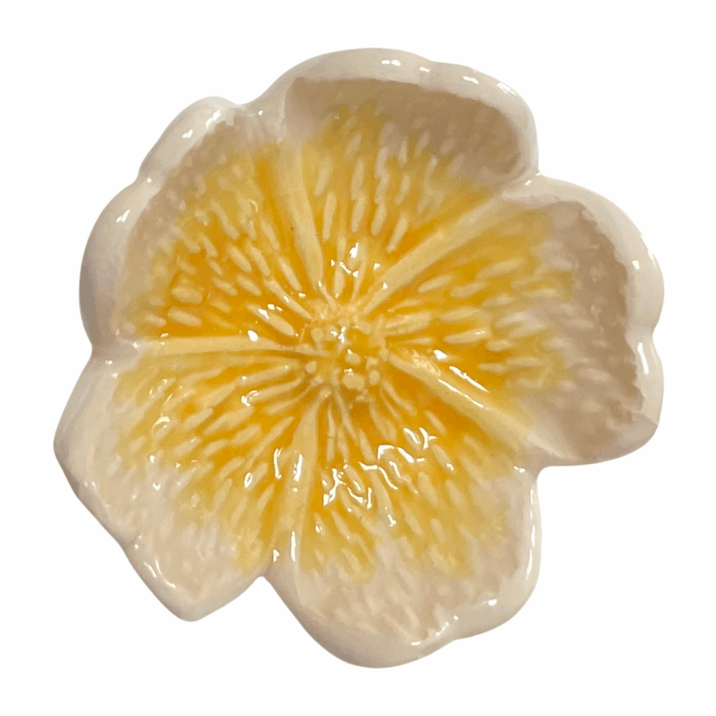 Handmade Ceramic Wild Rose Flower - White