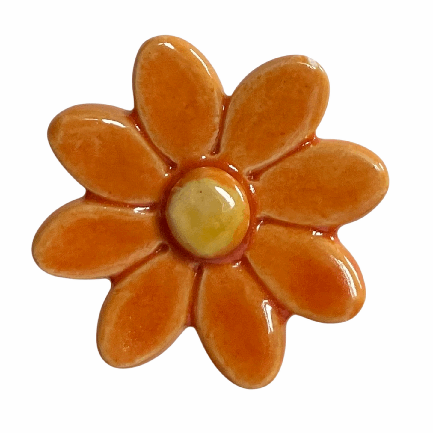 Handmade Ceramic Daisy Flower - Orange
