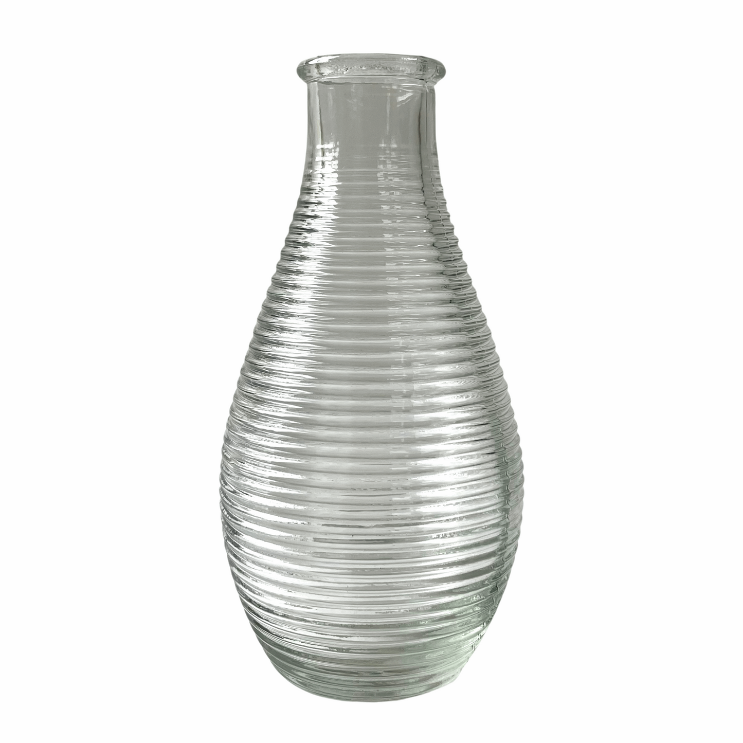 Glass Bottle Bud Vase - Rib