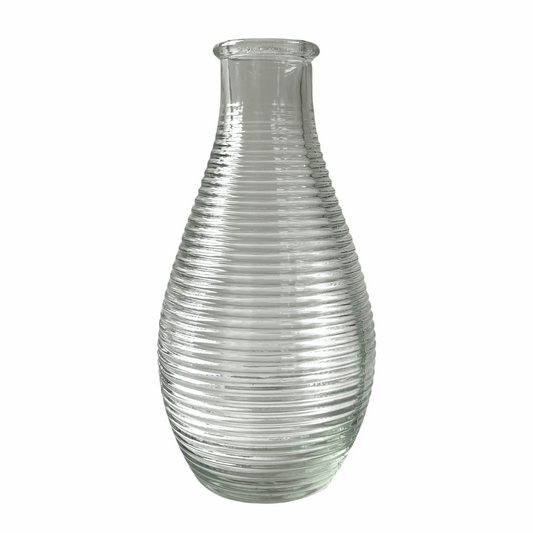 Glass Bottle Bud Vase - Rib