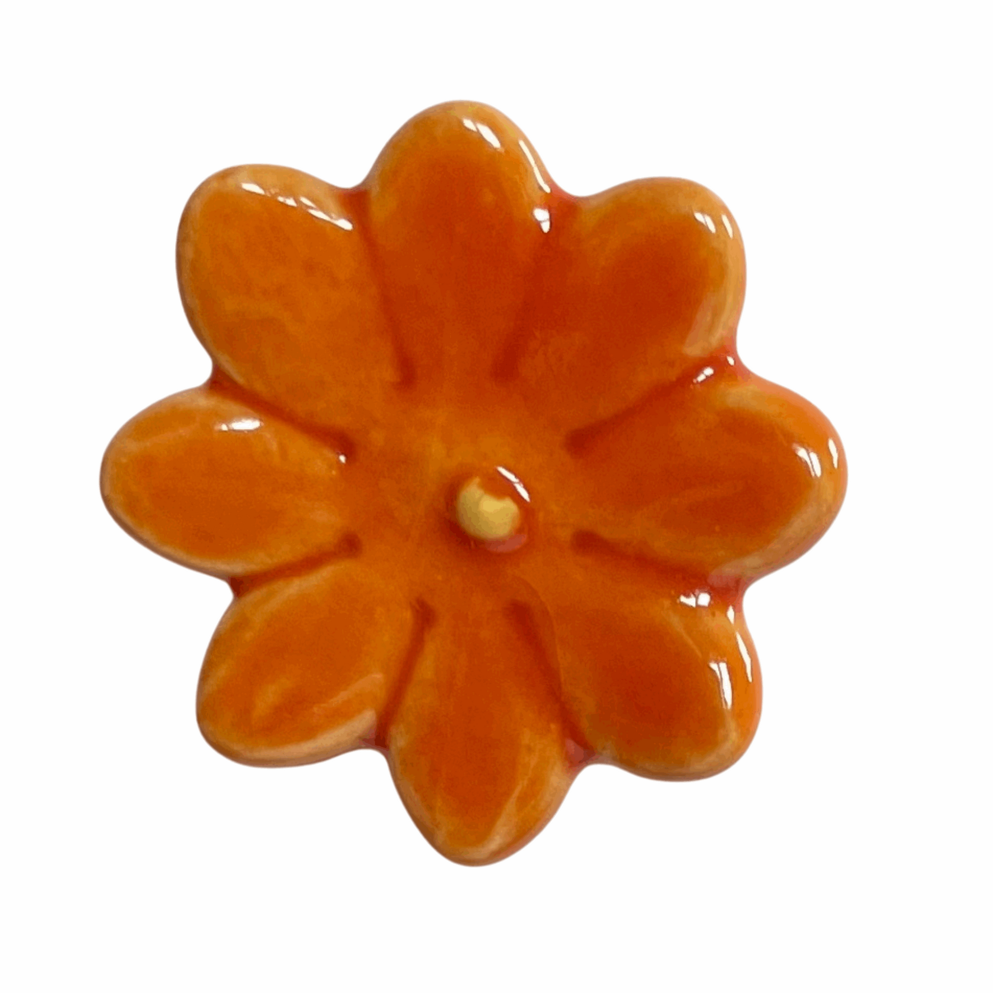 Handmade Ceramic Daisy Flower - Orange