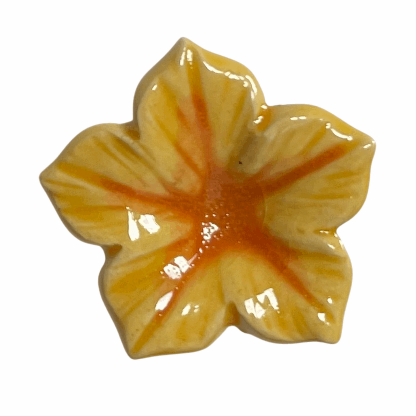 Handmade Ceramic Petunia Flower - Yellow