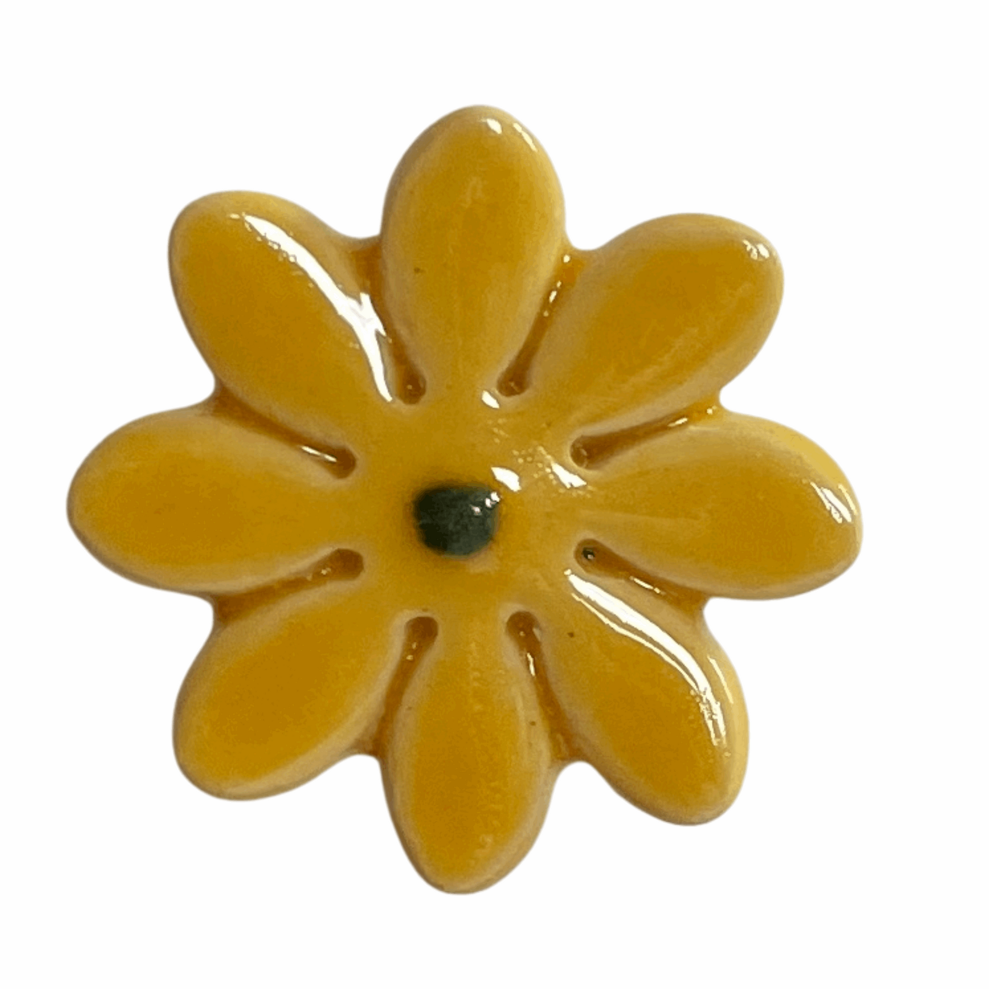 Handmade Ceramic Daisy Flower - Yellow