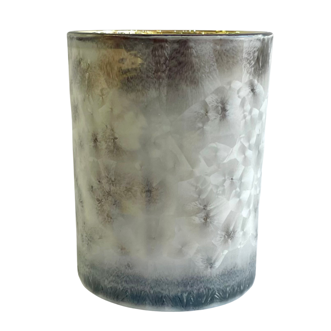 Small Smokey Grey Candle Holder with Stag Decoration