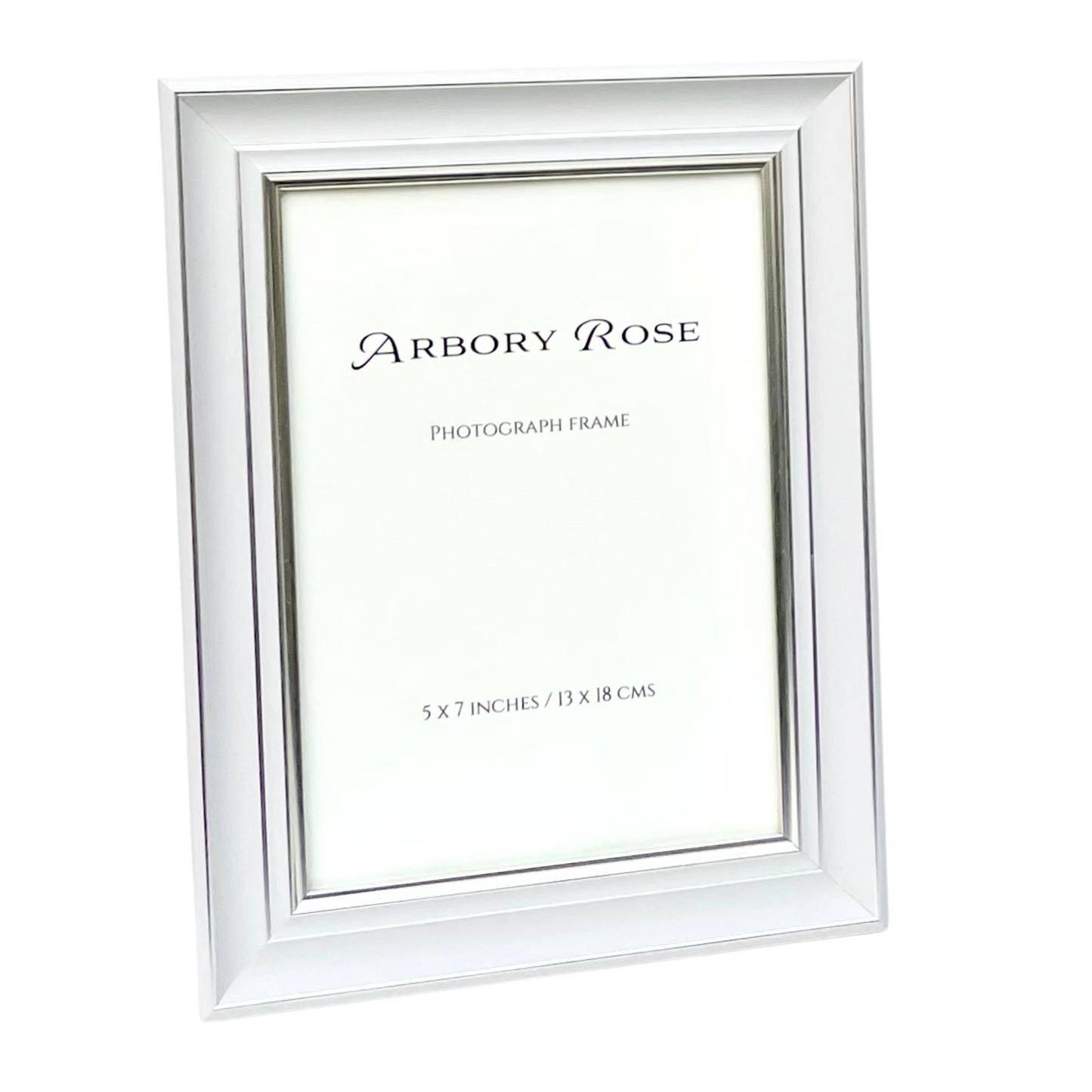 White Photo Frame Trimmed in Silver - Arbory Rose