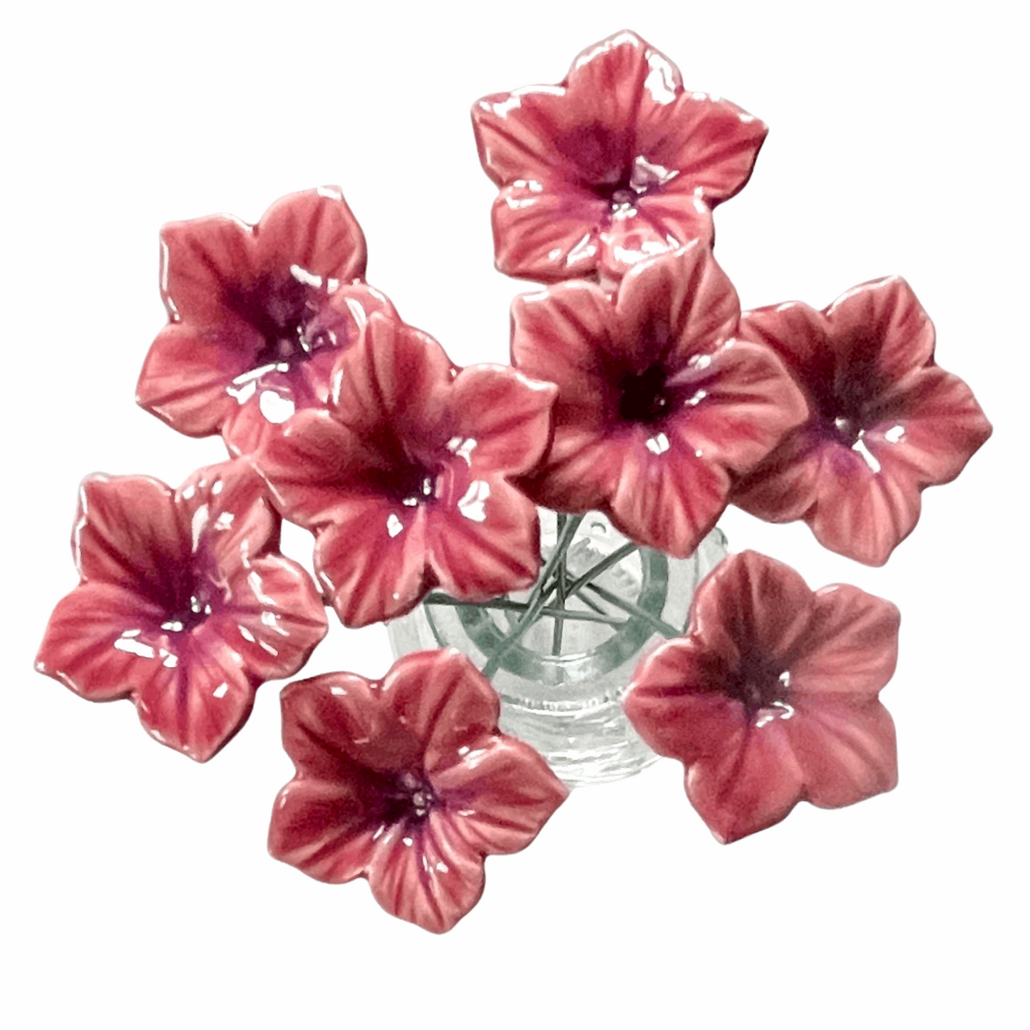 Handmade Ceramic Petunia Flower - Pink
