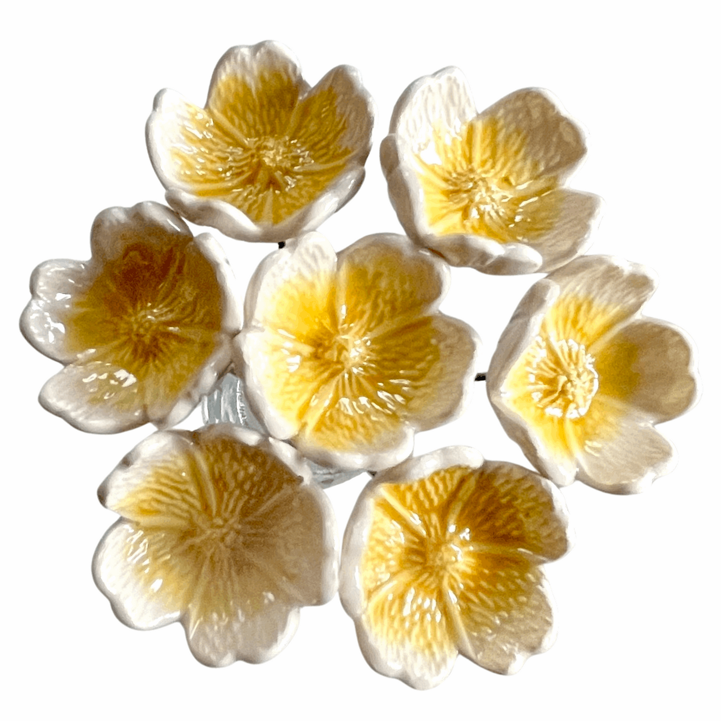 Handmade Ceramic Wild Rose Flower - White