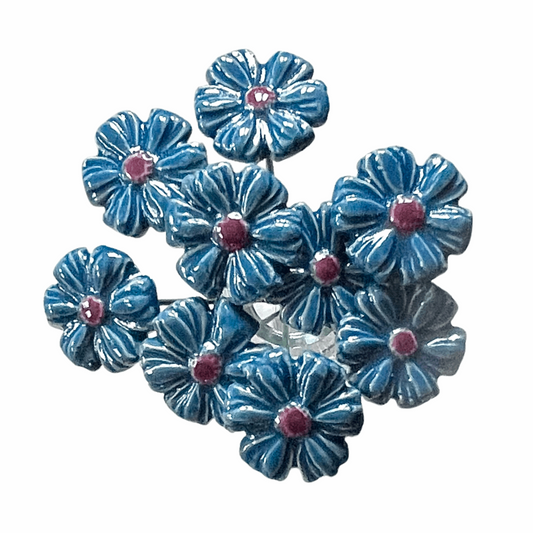 Handmade Ceramic Mini Cornflower - Dark Blue