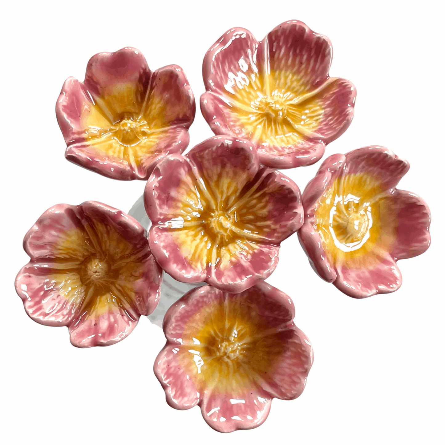Handmade Ceramic Wild Rose Flower - Pink