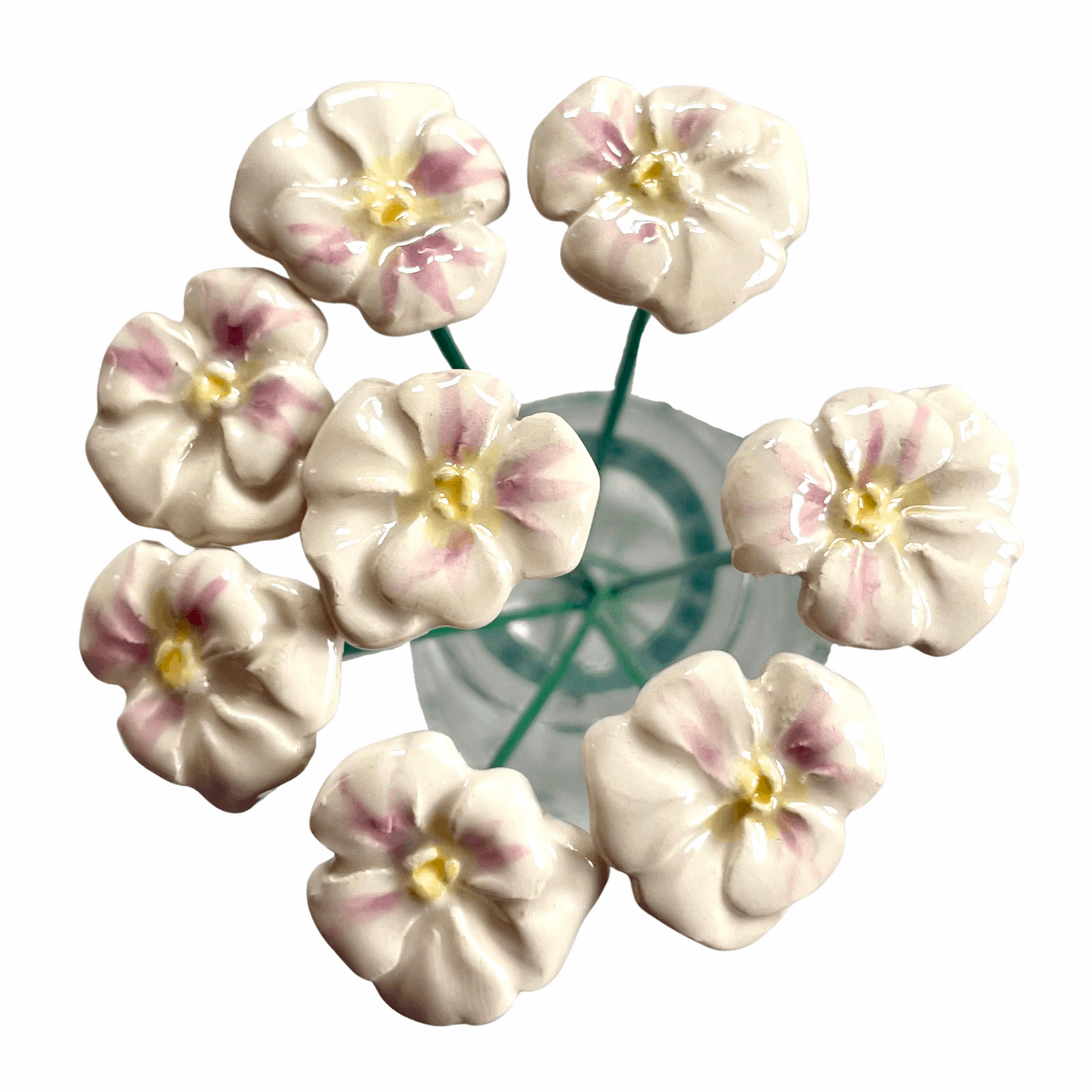 Handmade Ceramic Pansy Flower - Cream
