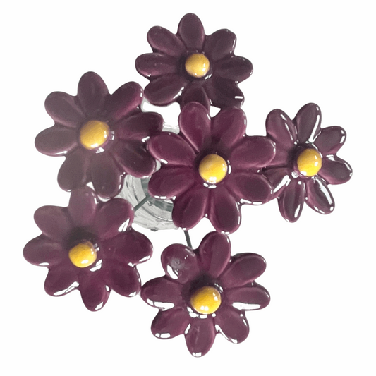 Handmade Ceramic Daisy Flower - Purple