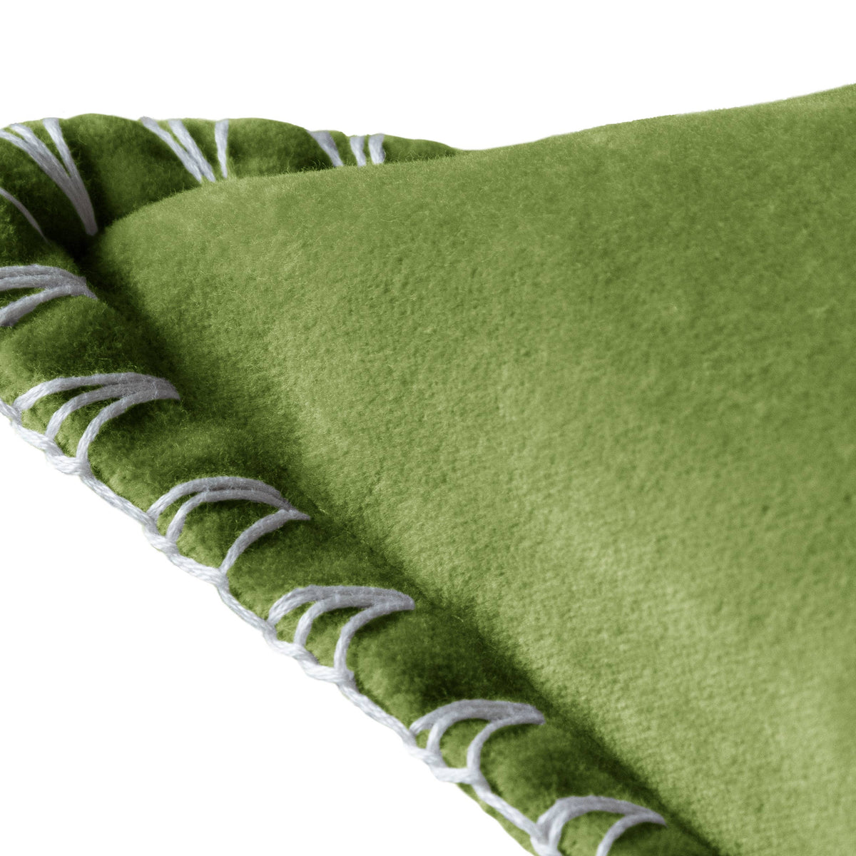 Stitch Embroidered Cushion Grass: Grass / Feather Filled / 50 x 50cm - Arbory Rose