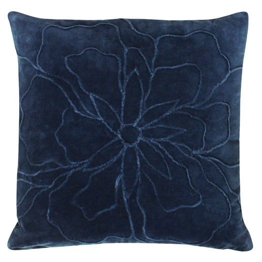 Angeles Floral Velvet Cushion Navy: Navy / Feather Filled / 45 x 45cm