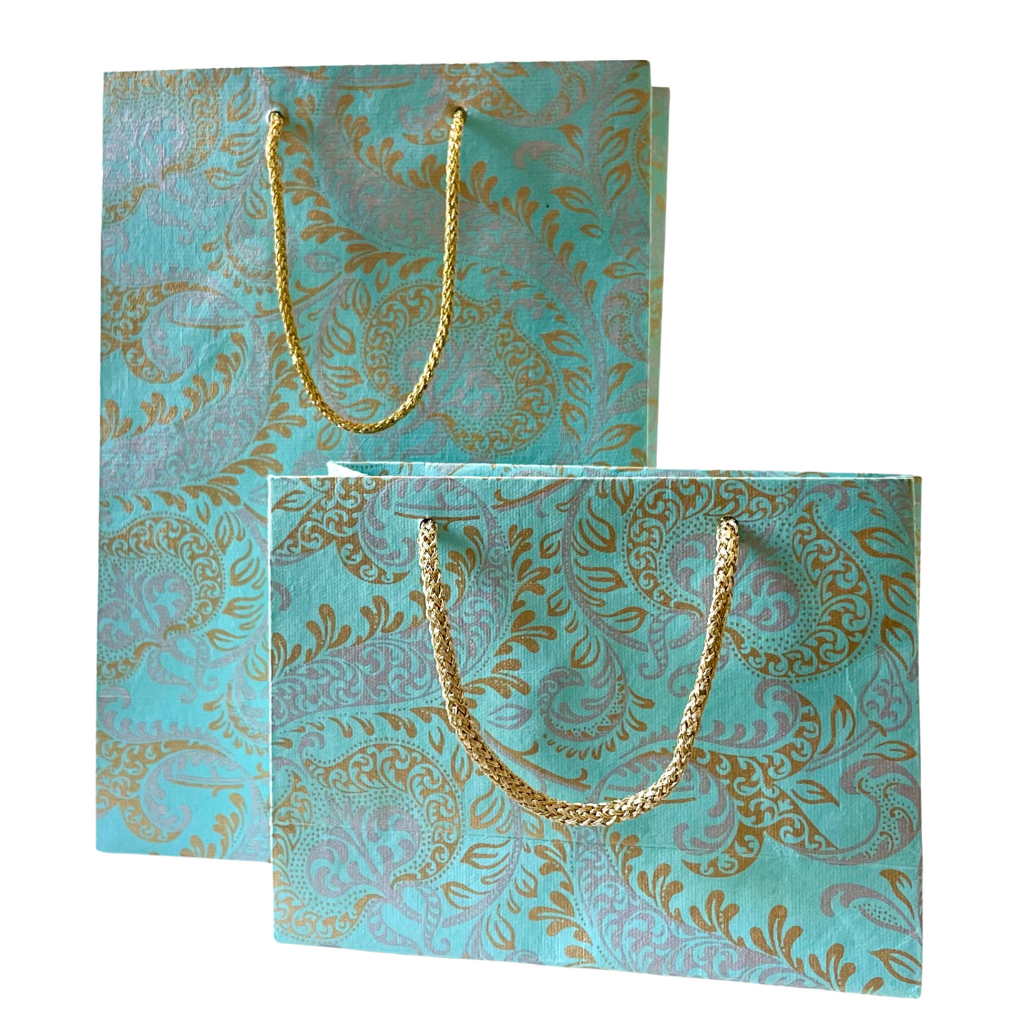 Small Teal Paisley Gift Bag