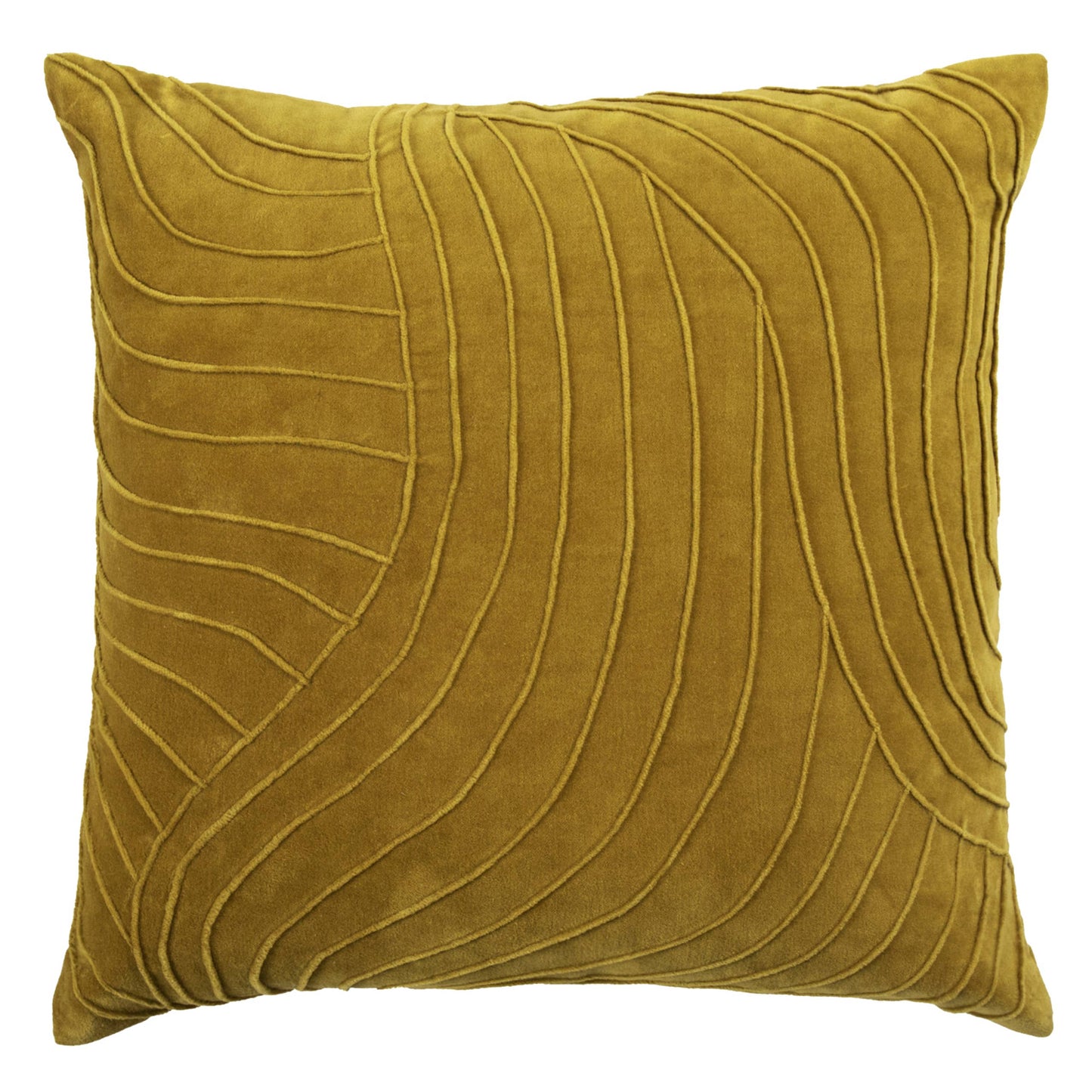 Waterfall Embroidered Cushion Mustard: Mustard / Feather Filled / 50 x 50cm