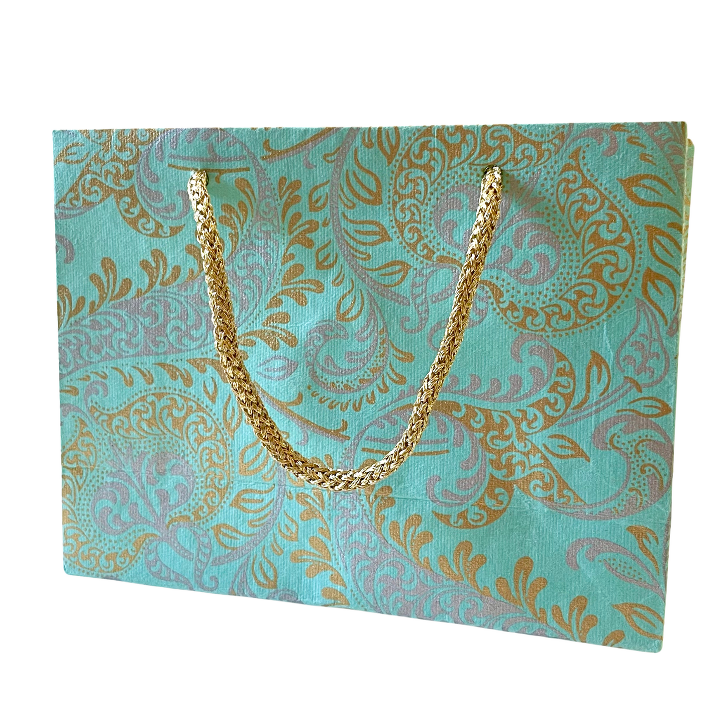 Small Teal Paisley Gift Bag