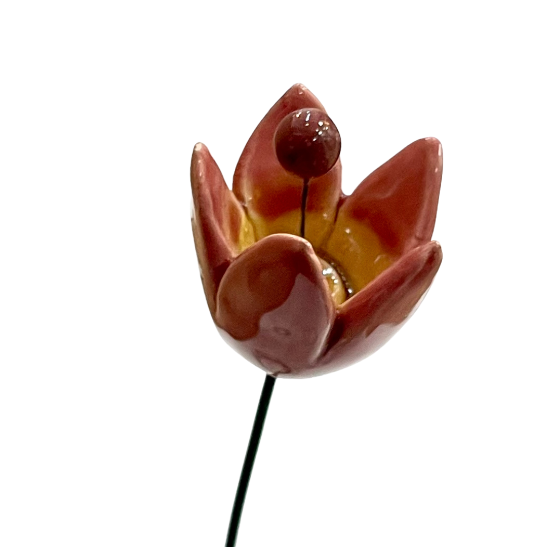 Handmade Ceramic Tulip Flower - Pink - Arbory Rose